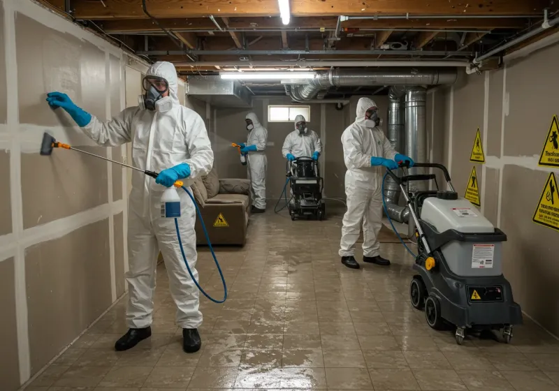 Basement Moisture Removal and Structural Drying process in Moultonborough, NH